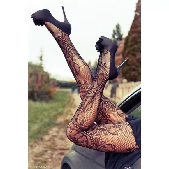 🌟 NEW Sexy Spring Gothic Lace Lola Tights - Picture 1 of 6